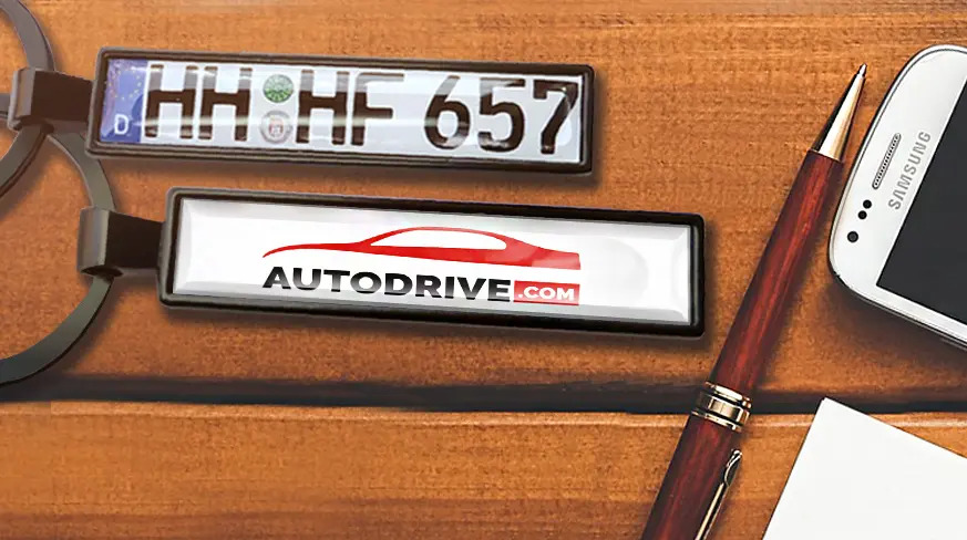 License plate keychain with your company logo