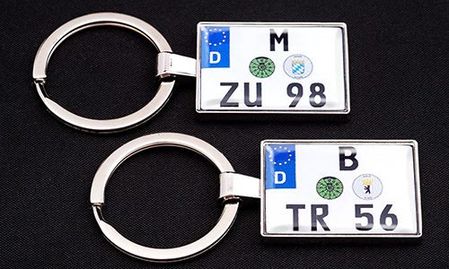 two motorcycle keychains