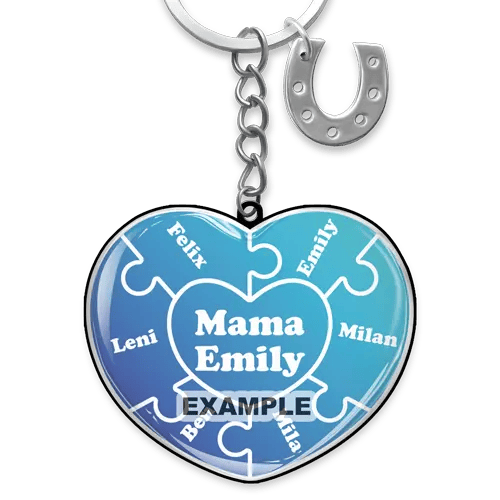 Keychain Puzzle Heart Mom